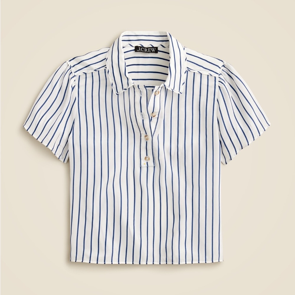 J. Crew Sheer crepe de chine Popover Shirt